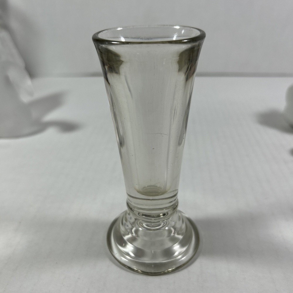 Vintage Tall Liquor Shot Glass Or Bud Vase Ripple Bottom